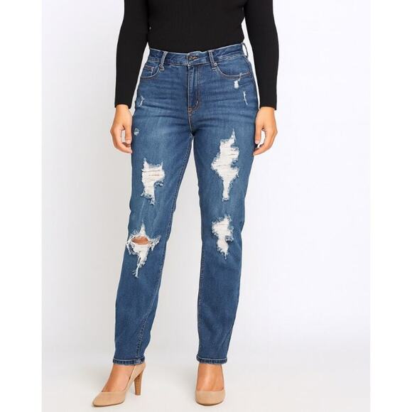 Judy Blue Jeans distressed straight leg SZ 11 "30" waist Style JB88220 - Picture 1 of 7